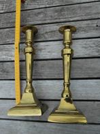 2 zware oude koperen kandelaars, Ophalen of Verzenden, Koper of Brons