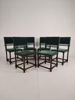 18e-eeuwse stoelen – Gedraaide poten – Blauwe bekleding, Antiek en Kunst, Ophalen of Verzenden