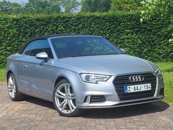 A3 Cabrio 1,5 TFSI – S-line – Leder – 18” - Navi – 08/2018, Autos, Audi, Cuir, Argent ou Gris, Achat, Entreprise