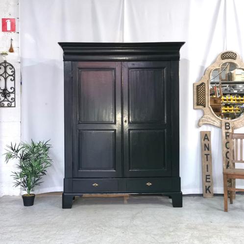 Armoire ancienne Louis Philippe en chêne H 200 W 154, Maison & Meubles, Armoires | Penderies & Garde-robes, Utilisé, 200 cm ou plus