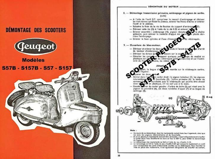RTM  Scooter PEUGEOT S55 & PEUGEOT S57 en Français., Motos, Modes d'emploi & Notices d'utilisation, Enlèvement ou Envoi