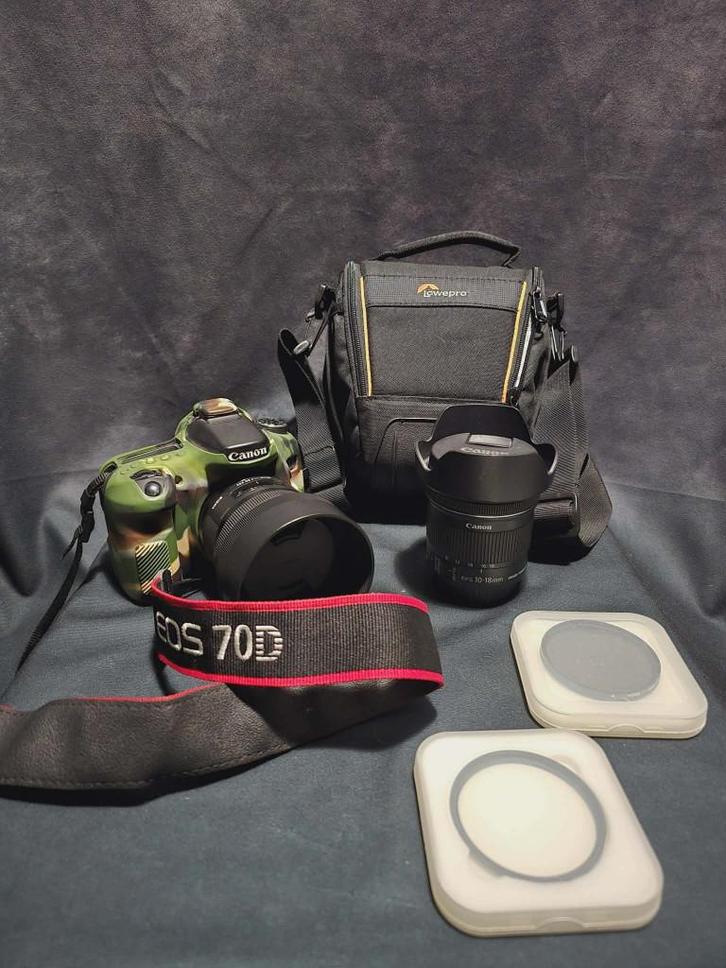 Canon 70D + lens 10-18 en sigma 30mm 1:1.4, Audio, Tv en Foto, Fotocamera's Digitaal, Zo goed als nieuw, Spiegelreflex, Canon