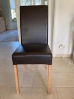 6 Lederen stoelen, Maison & Meubles, Chaises, Comme neuf, Brun, Modern, Enlèvement