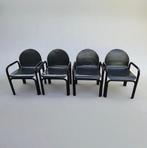 set 4x Gae Aulenti Orsay armchair stoel Knoll Black leather, Ophalen of Verzenden