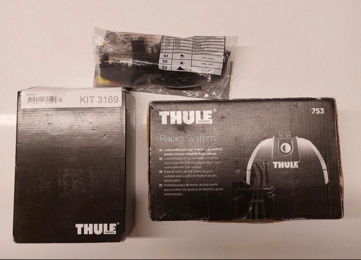 Thule kit 753 + Thule kitset 3196, Auto diversen, Dakdragers, Zo goed als nieuw, Ophalen