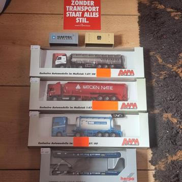 DIVERS -B- TRUCKS VAN AWM 1:87-H0 FLAT CONTAINER SAMSKIP  beschikbaar voor biedingen