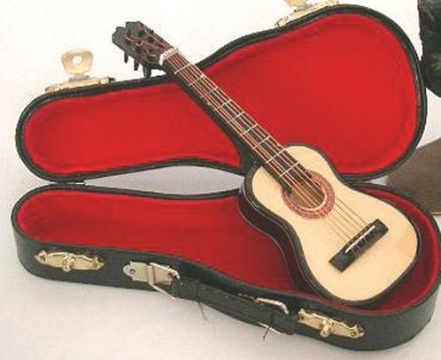 Miniatuur akoestische gitaar+ koffer 15cm, spaans of western, Muziek en Instrumenten, Instrumenten | Toebehoren, Nieuw, Akoestische gitaar
