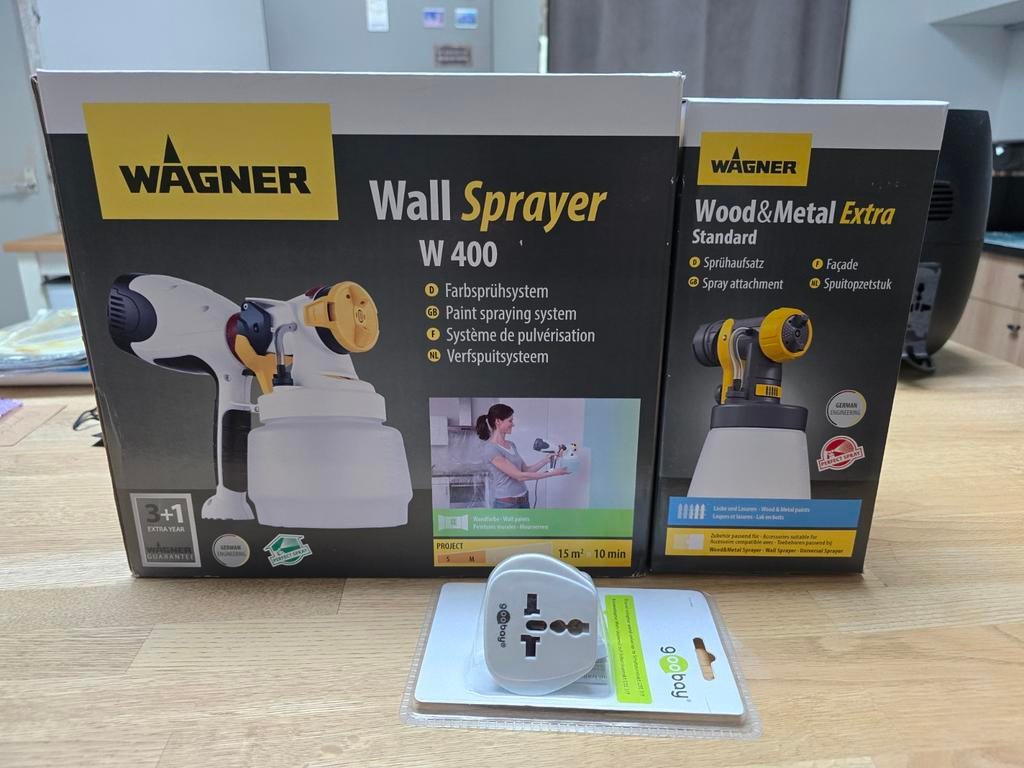 Wagner Wall Sprayer W400 + Wood&Metal opzetstuk NIEUW, Electroménager, Électroménager & Équipement Autre, Neuf, Enlèvement