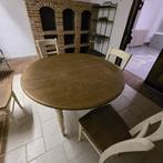 Ronde/ovale tafel met 4 stoelen, Huis en Inrichting, Ophalen, Gebruikt, 100 tot 150 cm, 150 tot 200 cm
