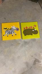 canvas kaders met dieren - voor kinderkamer, Ophalen, Zo goed als nieuw, Wanddecoratie