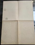Belastingstempel+zeldzaam+grote vellen+gestempeld papier, Ophalen of Verzenden, Postfris