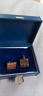 Vintage manchetknopen Swarvoski, Handtassen en Accessoires, Ophalen of Verzenden, Zo goed als nieuw, Goud, Verguld