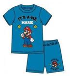 Super Mario Shortama / Zomer Pyjama - Blauw - Maat 104, Kinderen en Baby's, Kinderkleding | Maat 104, Nieuw, Jongen of Meisje