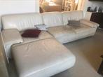 Lederen salon met longchair, Ophalen, Gebruikt, Leer