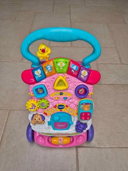 V-Tech wandelkarretje - roze, Kinderen en Baby's, Speelgoed | Vtech, Zo goed als nieuw, 6 maanden tot 2 jaar, Ophalen of Verzenden