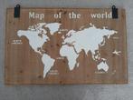 Houten wereldkaart voor muurdecoratie €45, Ophalen, Zo goed als nieuw