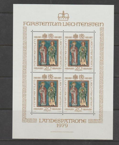 Liechtenstein 1979 Saint Lucius et Florian feuille de 4 **, Timbres & Monnaies, Timbres | Timbres thématiques, Non oblitéré, Autres thèmes
