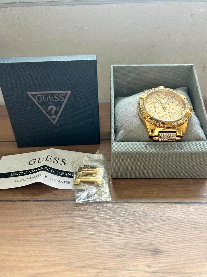 Guess Frontier Horloge, Handtassen en Accessoires, Horloges | Heren, Zo goed als nieuw, Staal, Ophalen