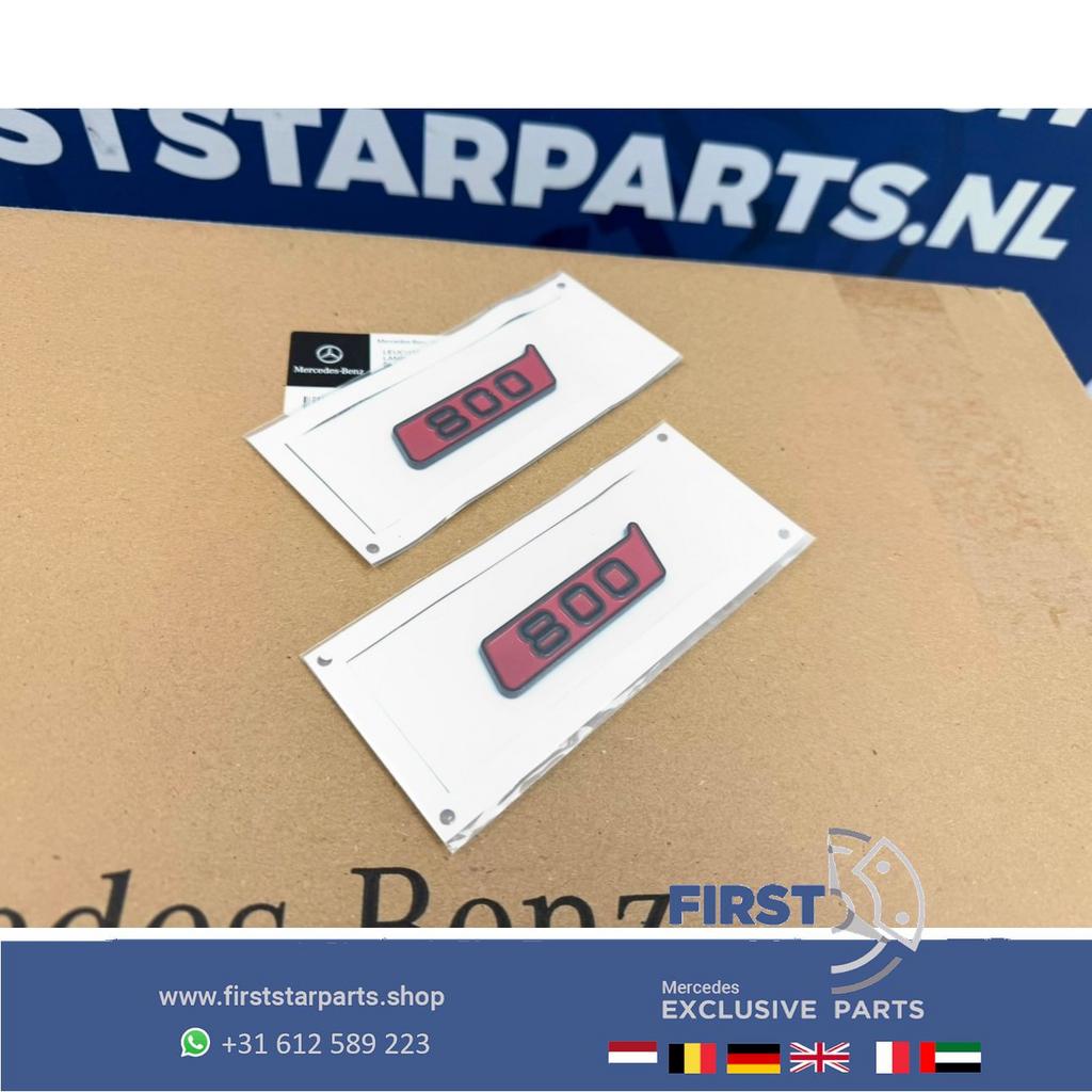 BRABUS 800 ROCKET LOGO SET LETTERS ZWART / ROOD LOGO ZIJSCHE, Gebruikt, -, Ophalen of Verzenden, Achter