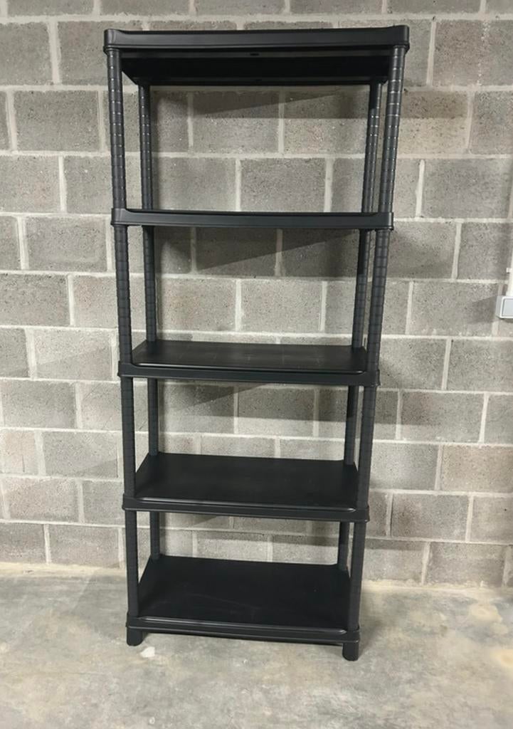 Garagerek 5 legplanken – 188 cm – kunststof – opbergrek, Huis en Inrichting, Kasten | Stellingkasten, Gebruikt, Ophalen