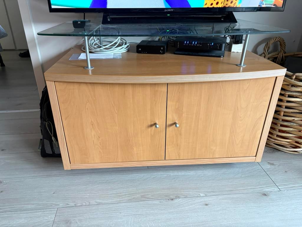 TV-meubel, Moins de 100 cm, Verre, Enlèvement, Utilisé