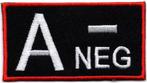 Bloedgroep A- Negatief stoffen opstrijk patch embleem, Verzenden, Nieuw