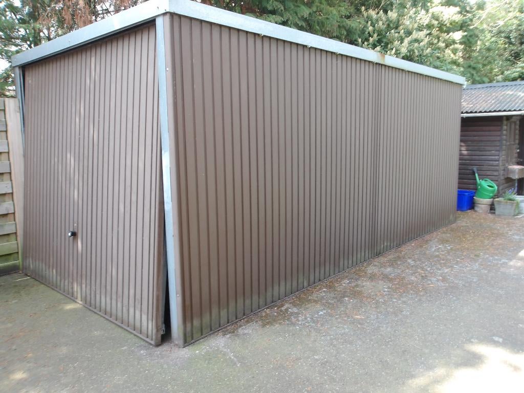 metalen garage box, Doe-het-zelf en Bouw, Ophalen, Gebruikt, Inox
