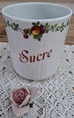 Grote Franse porseleinen suiker voorraadpot, fruit & slinger, Antiek en Kunst, Curiosa en Brocante, Ophalen of Verzenden