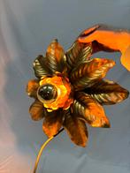 Vintage Hollywood Regency wandlamp vergulde bloem goud, Ophalen of Verzenden, Gebruikt