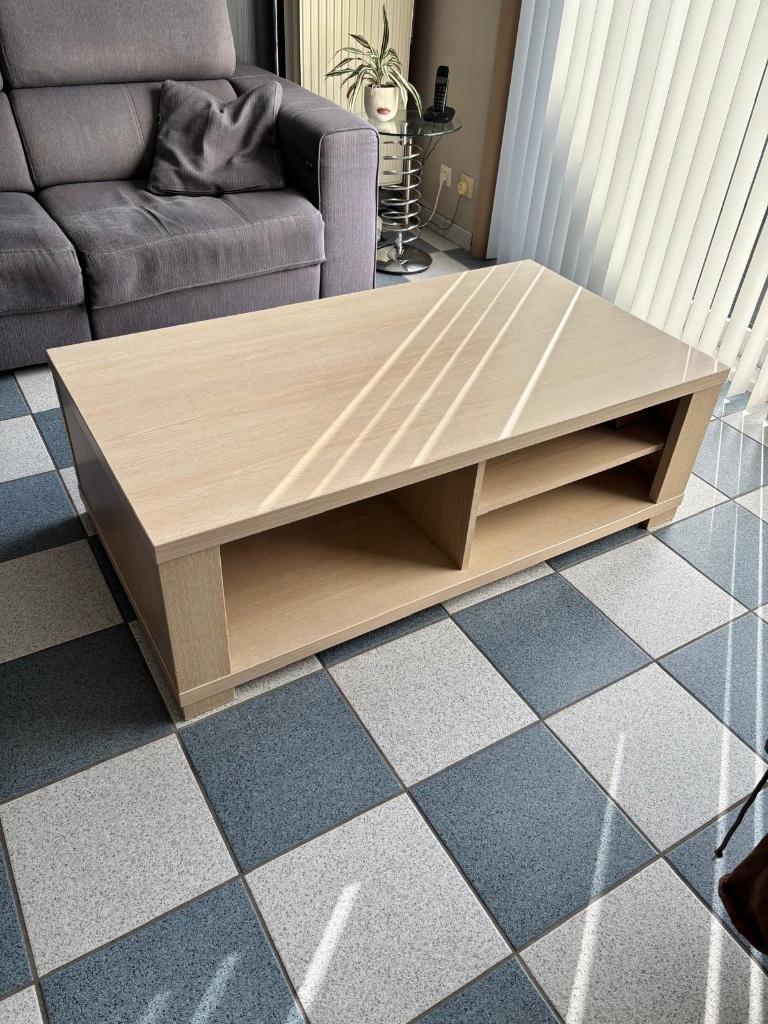 Lichtbruine salontafel, Ophalen, Gebruikt, Minder dan 50 cm, Rechthoekig