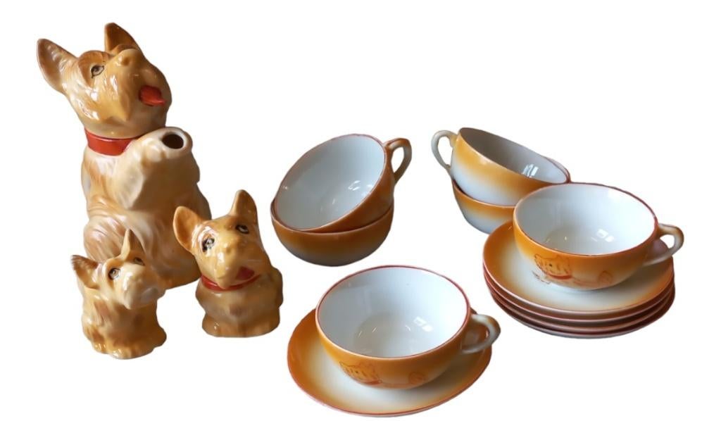 kinderserviesje Schotse Terrier., Ophalen