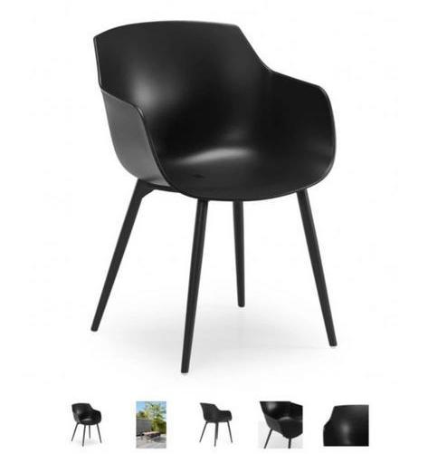 6 Zwarte tuinstoelen, Tuin en Terras, Tuinstoelen, Ophalen, Zo goed als nieuw