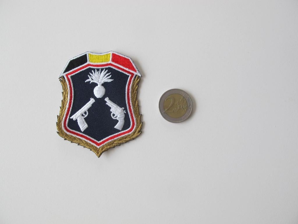 patch politie rijkswacht gendarmerie schietmonitor zilver, Verzamelen, Ophalen of Verzenden, Rijkswacht, Embleem of Badge