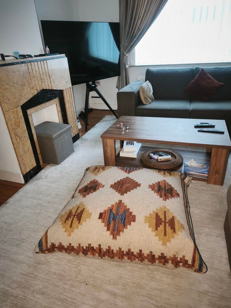 Kelim 95x95 XXL voetenbank, Ophalen, Zo goed als nieuw, Vierkant