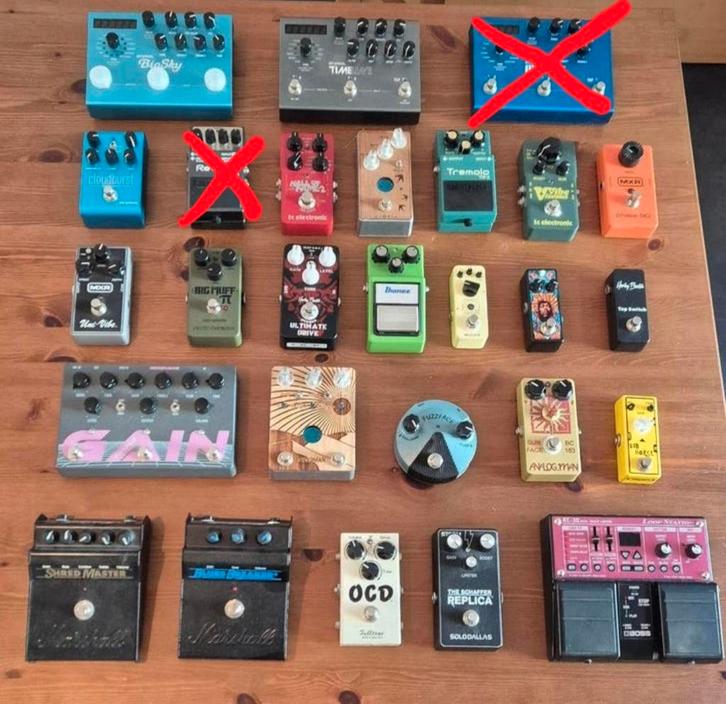 Pédales d'effet pour guitare - Premier propriétaire, Musique & Instruments, Effets, Comme neuf, Chorus, Delay ou Écho, Distortion, Overdrive ou Fuzz