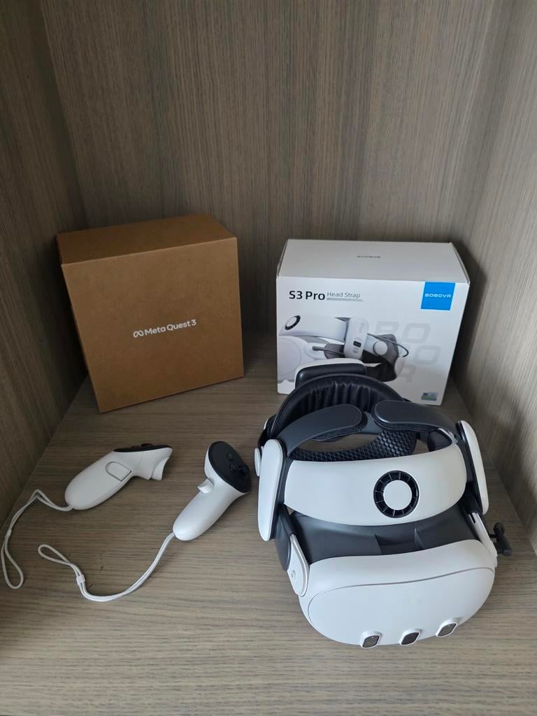 Meta Quest 3 inclusief BoboVR S3 Pro Head Strap, Ophalen, Zo goed als nieuw