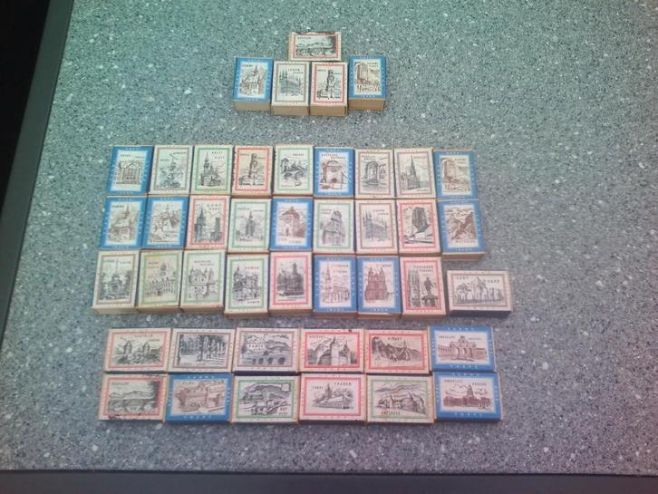 Luciferdoosjes:Belgische steden., Collections, Articles de fumeurs, Briquets & Boîtes d'allumettes, Neuf, Boîtes ou marques d'allumettes