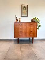 Vintage ladekast Deense stijl, Huis en Inrichting, Kasten | Ladekasten, Ophalen, Gebruikt, Teakhout