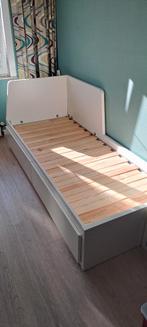 Zetelbed Ikea Flekke (uitschuifbaar) met 2 grote lades, Ophalen, Verstelbaar, Eenpersoons, Wit