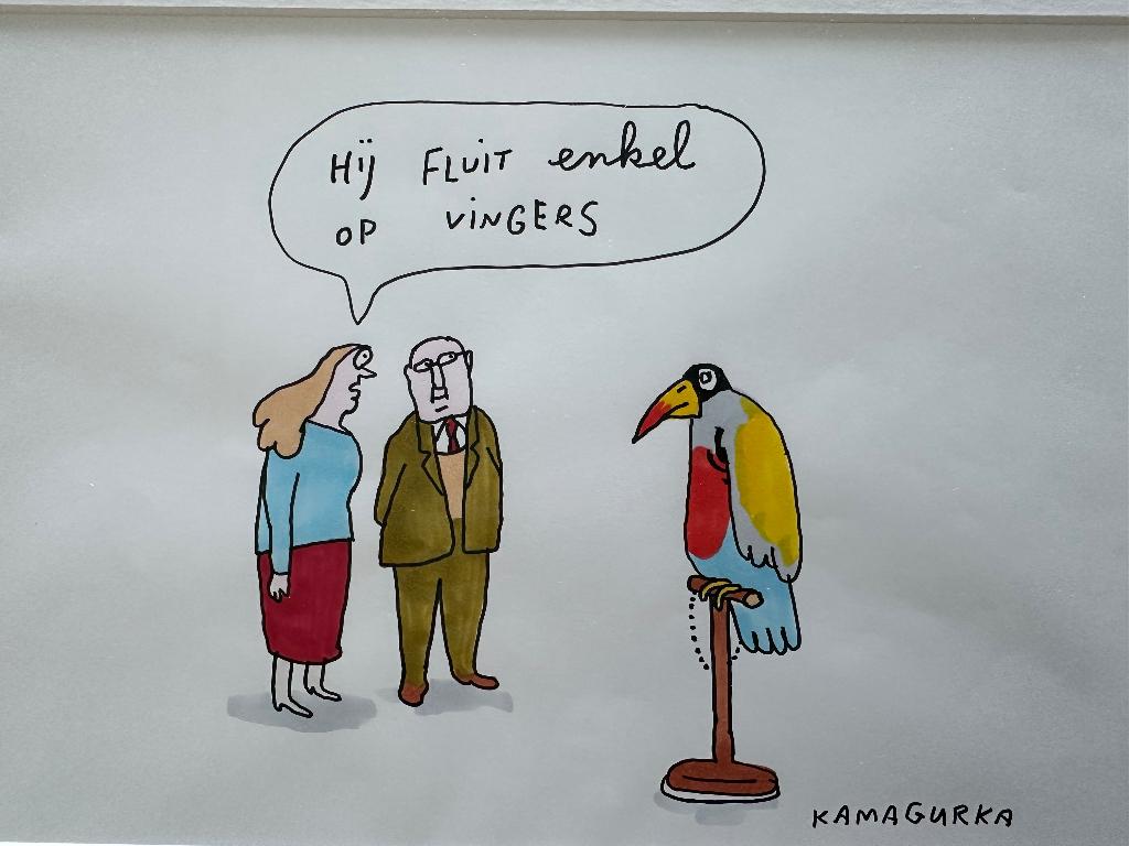 Kamagurka - Originele ingekleurde tekening, Antiek en Kunst, Ophalen of Verzenden