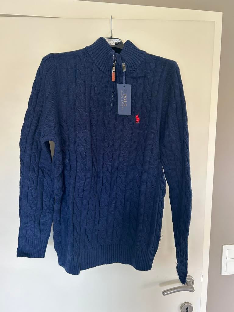 Polo Ralph Lauren kabeltrui donkerblauw (nieuw met label), Kleding | Heren, Truien en Vesten, Nieuw, Maat 56/58 (XL), Blauw, Verzenden