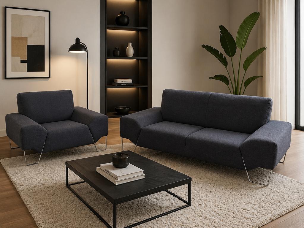 Design salonset – 3-zit + fauteuil – moderne eyecatcher, Enlèvement, Comme neuf