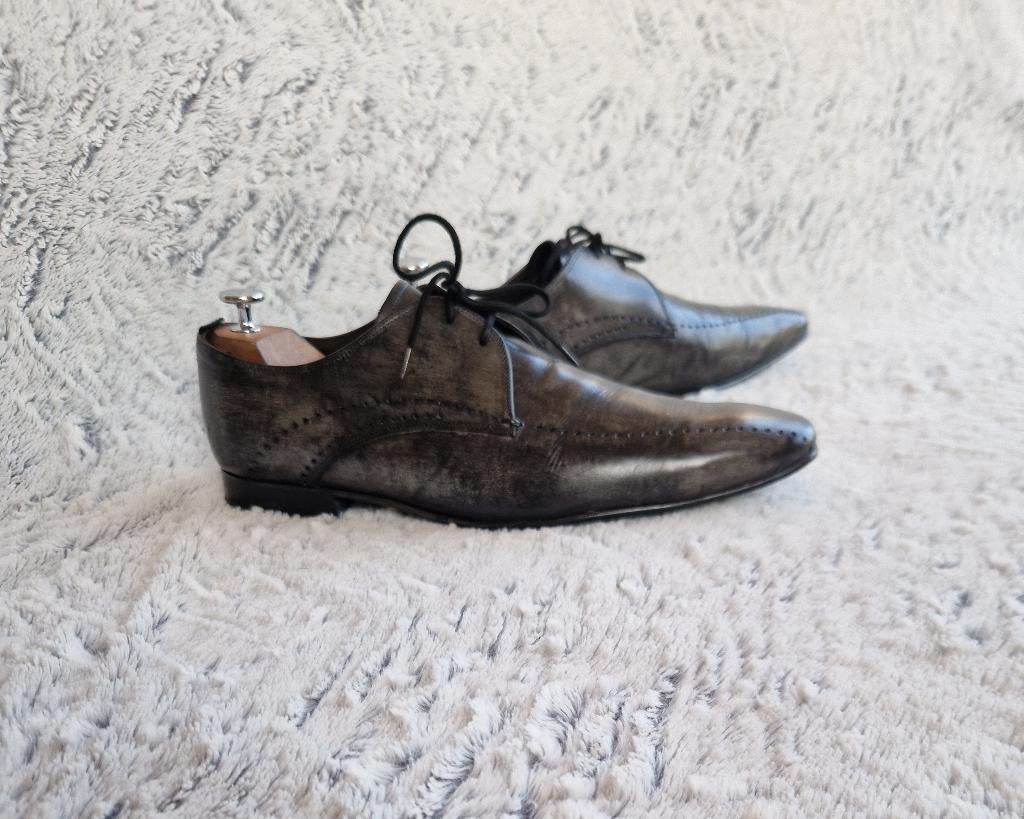 Goedkoop leer - Gepatineerde San Marina-derby's - T43, Overige kleuren, Verzenden, San marina, Gedragen