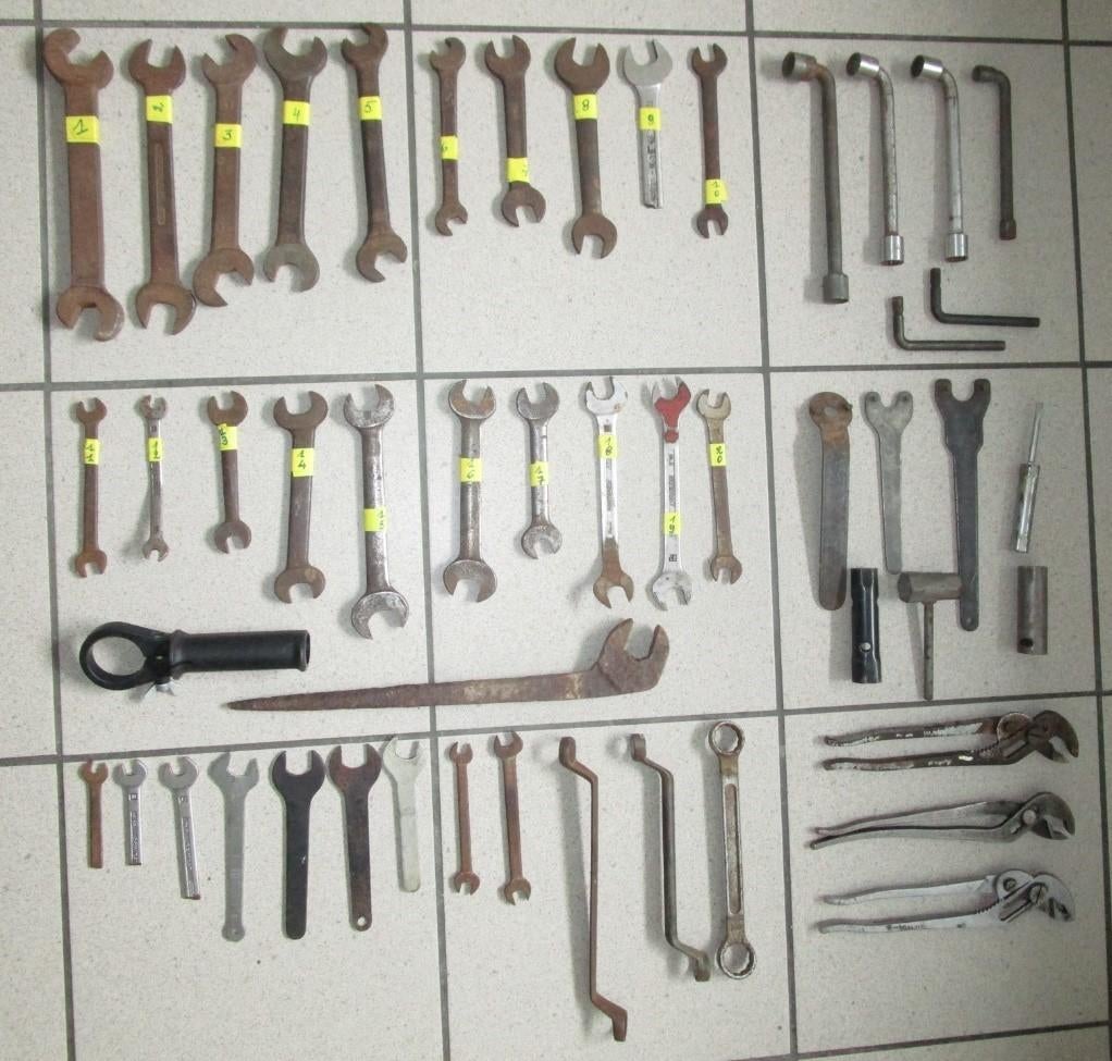 Groot lot vintage steeksleutels, pijpsleutels, ringsleutels, Ophalen of Verzenden, Gebruikt