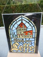 glazen wandversiering/raamversiering "Leffe" in loden kader, Ophalen of Verzenden, Nieuw, Reclamebord, Plaat of Schild, Leffe