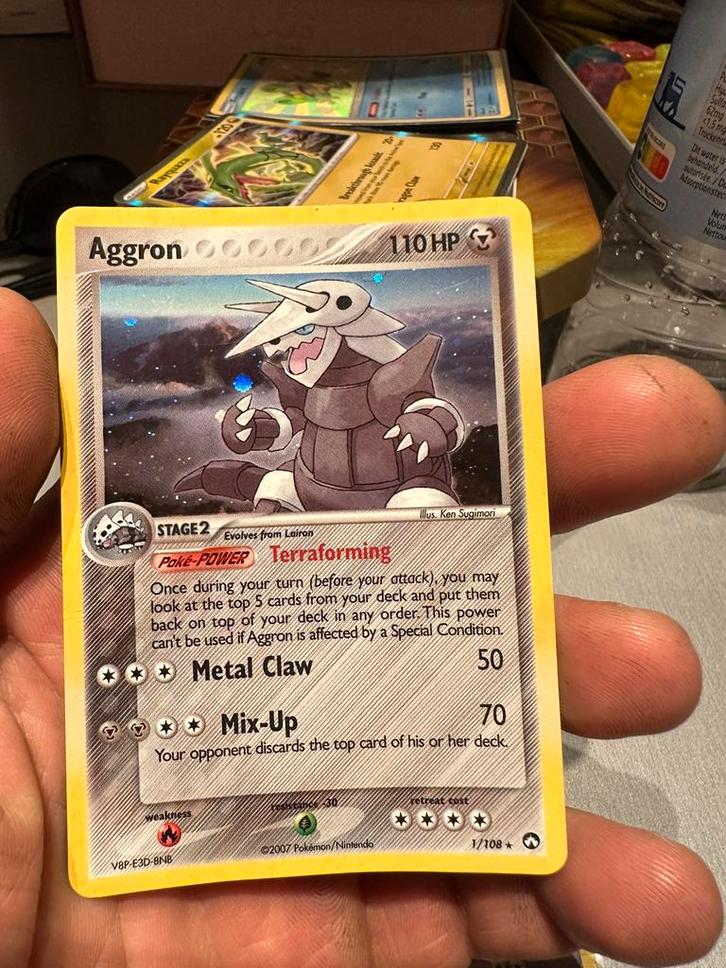 Pokémon Aggron 1/108 EX Power Keepers holo, Hobby en Vrije tijd, Verzamelkaartspellen | Pokémon, Gebruikt, Losse kaart, Ophalen of Verzenden