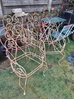 4 cadres de chaises de jardin en fer forgé. Belle patine., Jardin & Terrasse, Enlèvement