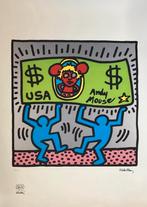 Keith Haring - États-Unis Andy Mouse $, Antiquités & Art, Art | Lithographies & Sérigraphies, Enlèvement ou Envoi