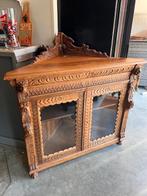 Mooie antieke hoekkast met glazen deurtjes, Antiek en Kunst, Ophalen