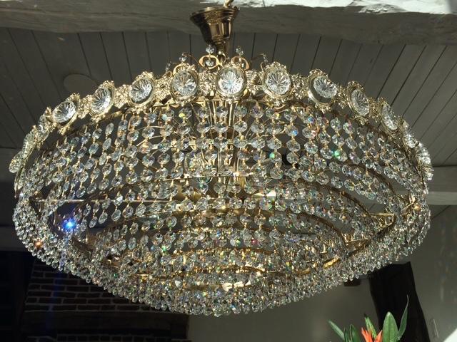 Luster in kristal, Huis en Inrichting, Lampen | Kroonluchters, Ophalen